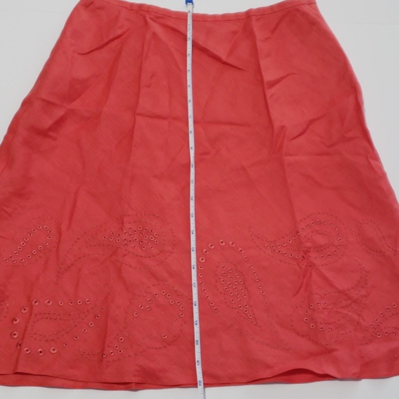 Ann Taylor Salmon Paisley Design Skirt Sz 6 NWOT - Picture 7 of 8